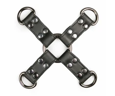 EasyToys Adjustable Leather Hogtie Restraint - Juodas Bondage Connector
