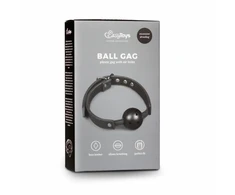 Easytoys Adjustable PVC Ball Gag Juodas - Faux Leather Comfort Strap