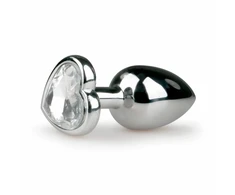 EasyToys Aliuminio Plug Heart Crystal Medium Sidabrinis Elegant Design