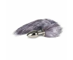 EasyToys Aluminum Plug with Faux Fox Tail - Sidabrinis Medium