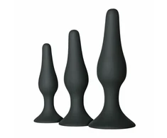 EasyToys Anal Training Set - 3 Size Silicone Model, Juodas
