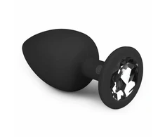 EasyToys Diamond Plug Large Juodas - Silicone Intimate Jewel Plug