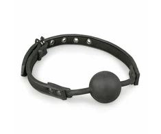 EasyToys Silicone Ball Gag Adjustable Strap Juodas Comfortable Design