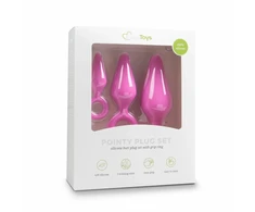 EasyToys Silicone Intimate Plug Set Rožinė - 3 Sizes, Pull Ring Handle
