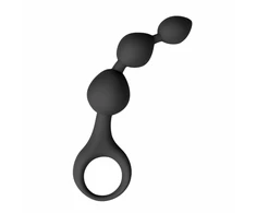 EasyToys Silicone Prostate Model with Graduated Beads, Juodas, 20 cm