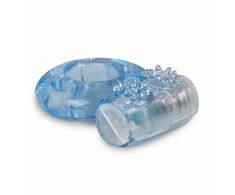 EasyToys Vibrating Intimate Ring with Studded Stimulator, Stretchable, Clear