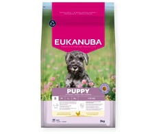 Šunų maistas - EUKANUBA Puppy Small sausas šunų ėdalas su vištiena, 33% baltymų, 21% riebalų, 3kg