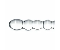Glas No. 19 Intimate Glass Massage Wand - Dual-Ended, Beaded, Clear