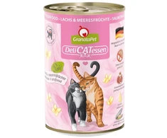 Fox4Pets Kačių Maistas - GRANATAPET DeliCATessen Lašiša ir Jūros Gėrybės Be Grūdų Šlapias 400g
