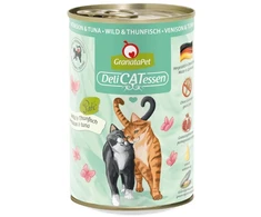 Fox4Pets Kačių Maistas - GRANATAPET DeliCATessen Elnienos ir Tunų Drėgnas Maistas 400g Be Grūdų