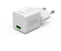 Dėklas Hama supermini 25W PD/QC 1x USB-C balta