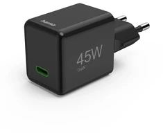 Hama supermini GaN 45W PD/QC 1x USB-C juoda