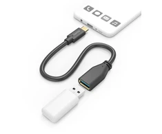 Hama OTG, USB 3.0 A, USB-C, 15CM, juoda