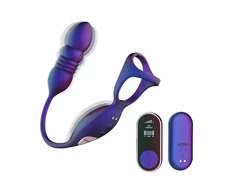 Hueman Deep Impact Dual-Action Silicone Intimate Ring Violetinė