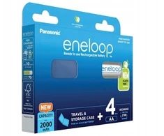 Įkraunamos baterijos PANASONIC ENELOOP AA 2000 mAh 4 vnt + langelis