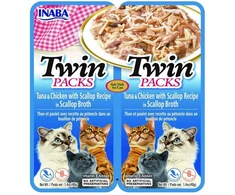 Kačių Skanėstas - INABA Twin Tuna Su Vištiena Ir Midijomis, 2x40g
