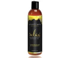 Intimate Earth Relax Massage Oil 240ml - Lemongrass &amp; Coconut Blend