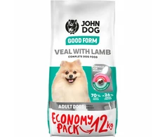 JOHN DOG Good Form Adult Mini Veal su ėriena – sausas Maistas šunims – 12 kg