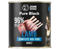 John Dog Pure Juodas dorosły jagnięcina šlapias Maistas šunims 800g