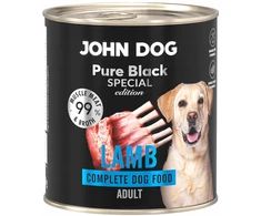JOHN DOG Pure Juodas Special Edition ėriena – drėgnas ėdalas šunims – 800g