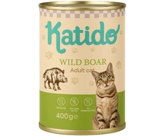 KATIDO Wild boar – šlapias kačių maistas – 400g
