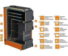 Katilas kieto kuro "EKON MAX 20" 20 kW