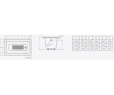 Ketinė vonia COMFORT NEW 150x70x46