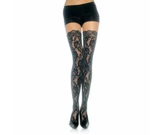 Leg Avenue Floral Lace Stockings Juodas One Size Elegant Design