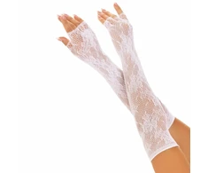Leg Avenue Hosiery Leg Avenue Floral Mesh Opera Fingerless Gloves Baltas One Size