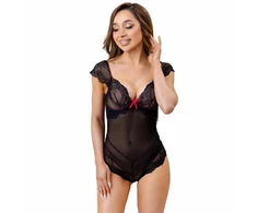 Livco Corsetti Bodies Livco Corsetti Evelyn LC20243 Juodas Lace Bodysuit S/M - Elegant Mesh Design