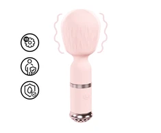 Loveline By Shots Loveline Velour Mini Wand Rosa - Rechargeable Silicone Massager 10 Modes