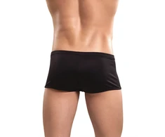 Male Power Boneyard Short with Front Zipper and Raudona Silicone Ring S/M Juodas
