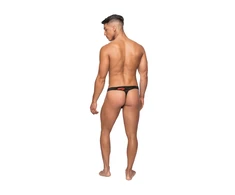 Male Power Micro Thong S/M Juodas with Raudona Boneyard Silicone Ring
