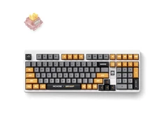 MCHOSE UT98 - US išdėstymas - Silent Peach V3 - Retro Therapy (Baltai Pilka) Belaidė Žaidimų Klaviatūra