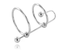 Metal Hard Steel Dual Ring &amp; Urethral Stopper System 28/32 mm