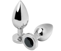 Metal Hard Steel Plug Juodas with Crystal Small 5.7cm