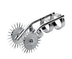METAL HARD Thimble Dual Roller Stimulation Tool, 9cm, Steel Finish