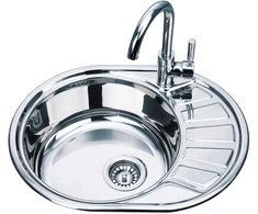 Nerūdijančio plieno plautuvė D5745P dešinė 0.8 mm su sifonu