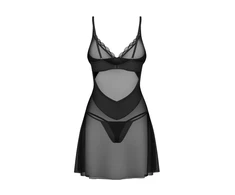 Obsessive Stelisa Chemise &amp; Thong Set Juodas L/XL - Adjustable Design