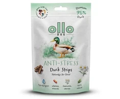 Šunų Priedas - OLLO Orkaitėje Džiovinti Antistresiniai Anties Juostelės 80g Hipoalerginės Be Glitimo