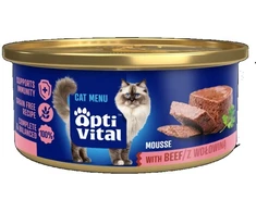 Maisto produktai - OptiVital Fluffy Mousse jautiena šlapias maistas 85g