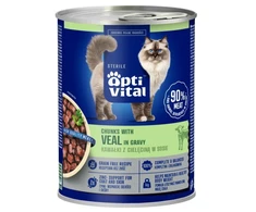Maisto produktai - OptiVital Sterile Wet Cat Food with Veal in Gravy 415g