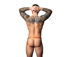 Oranžinis Male Power Uplift Jock L/XL Pilkas-Oranžinis with Boneyard Support Ring