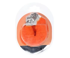 Ouch By Shots Oranžinis Ouch! Heavy-Duty Fluffy Handcuffs Oranžinis - Secure Lock, Soft Lining