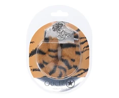 Ouch By Shots Oranžinis Ouch! Heavy-duty Tiger Fluffy Handcuffs - Secure Lock System, Oranžinis/Juodas