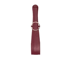 Ouch By Shots Ouch Halo Belt Flogger - Elegant Leather Look, Gold Accents
