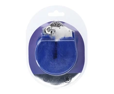 Ouch By Shots Ouch! Heavy-Duty Fluffy Handcuffs Navy - Secure Plush Fastening System