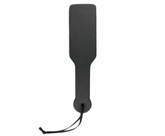 Ouch! Juodas PU Leather Impact Paddle - Ergonomic, Durable, 32 cm