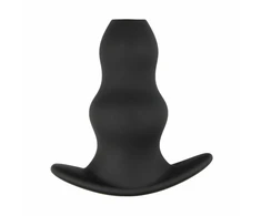 Ouch! Silicone Hollow Plug Medium - Soft Flexible Design, Juodas