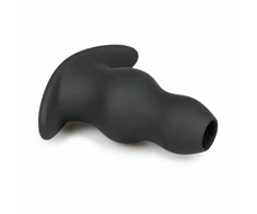 Ouch! Silicone Hollow Plug Medium - Soft Flexible Design, Juodas